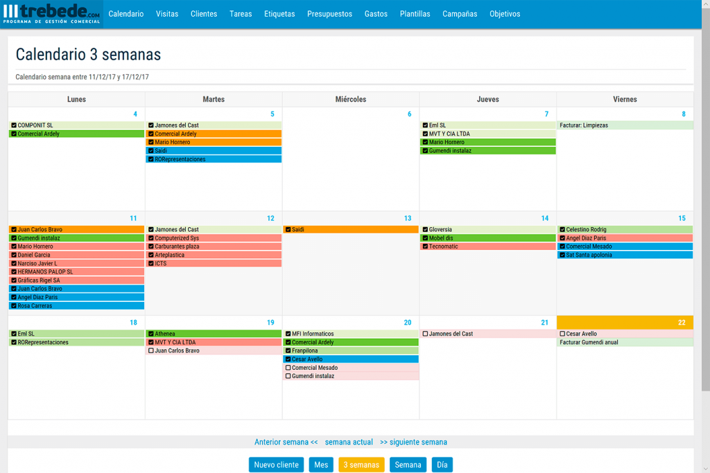 Captura calendario confidencial – CRM