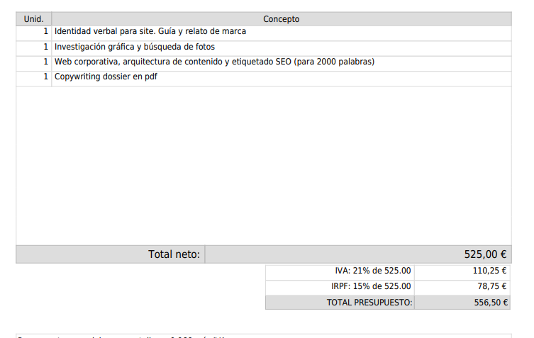 presupuesto crm facil trebede